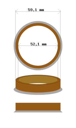 Hub centric ring 59.1 → 52.1 mm