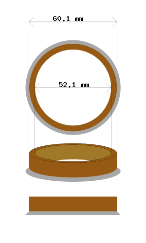 Hub centric ring 60.1 → 52.1 mm