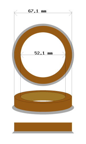 Hub centric ring 67.1 → 52.1 mm