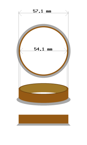 Hub centric ring 57.1 → 54.1 mm