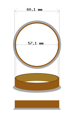 Hub centric ring 60.1 → 57.1 mm