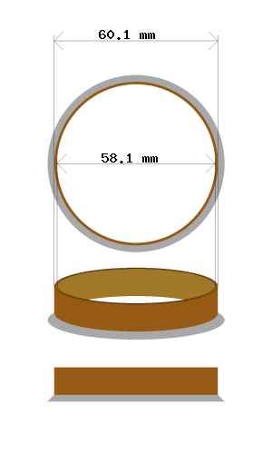Hub centric ring 60.1 → 58.1 mm