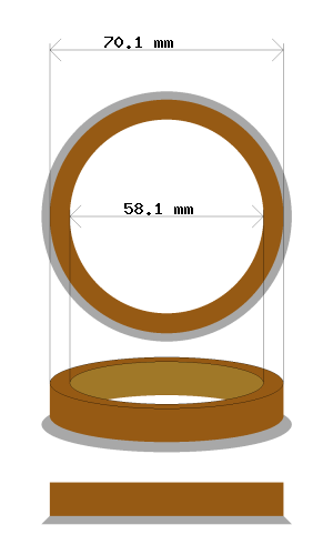 Hub centric ring 70.1 → 58.1 mm