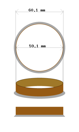 Hub centric ring 60.1 → 59.1 mm