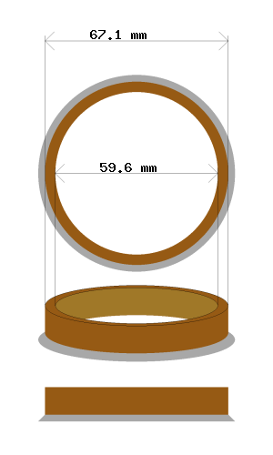 Hub centric ring 67.1 → 59.6 mm