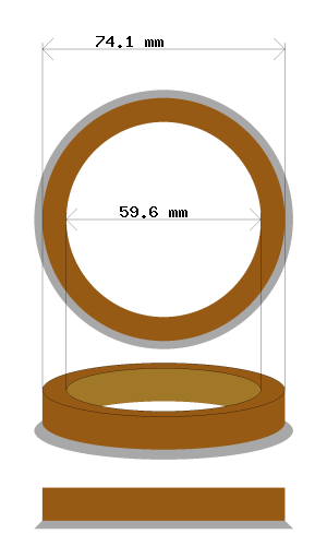 Hub centric ring 74.1 → 59.6 mm