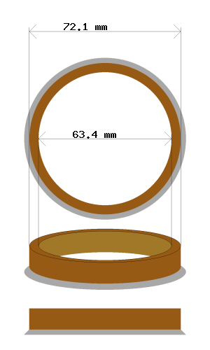 Hub centric ring 72.1 → 63.4 mm
