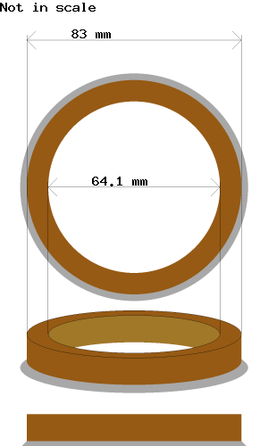 Hub centric ring 83.0 → 64.1 mm