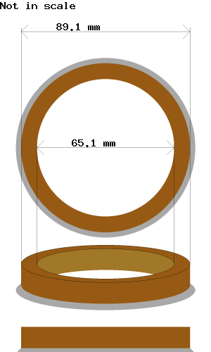 Hub centric ring 89.1 → 65.1 mm