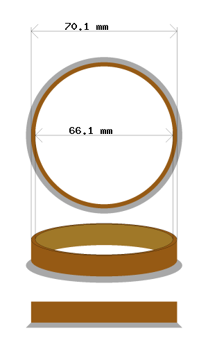Hub centric ring 70.1 → 66.1 mm