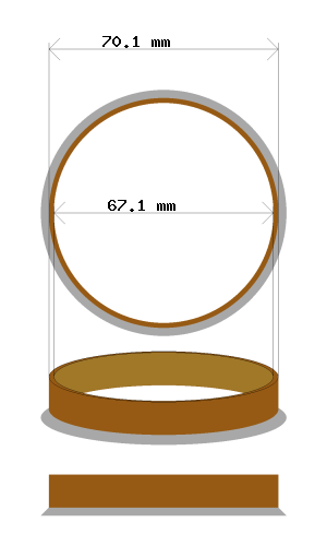 Hub centric ring 70.1 → 67.1 mm