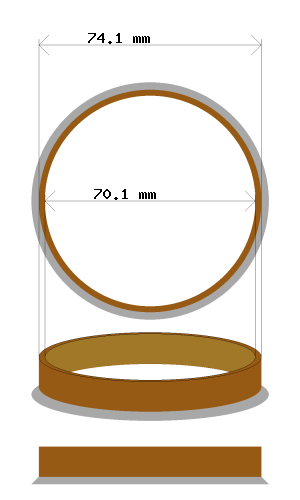 Hub centric ring 74.1 → 70.1 mm