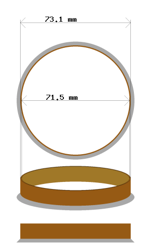 Hub centric ring 73.1 → 71.5 mm