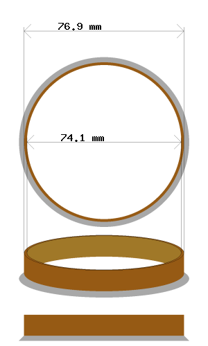 Hub centric ring 76.9 → 74.1 mm